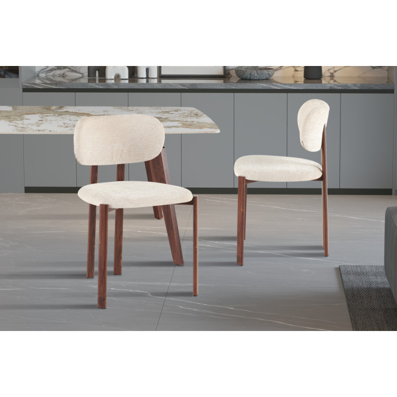Chaise JAIS en tissu noyer beige