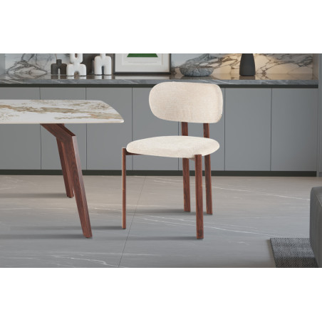Chaise JAIS en tissu noyer beige