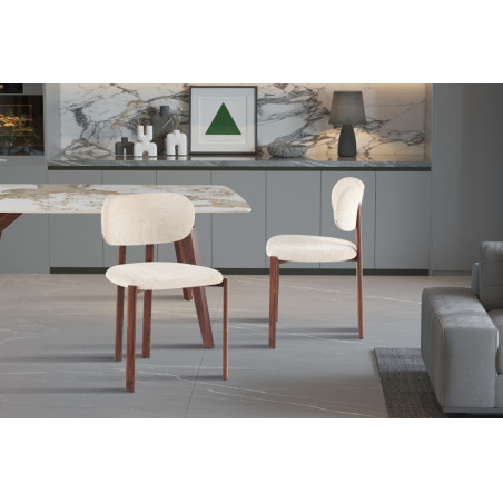 Chaise JAIS en tissu noyer beige
