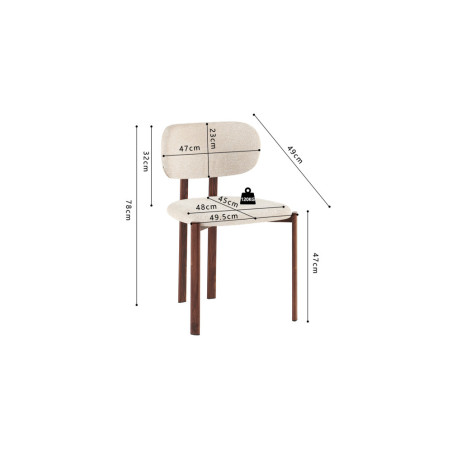 Chaise JAIS en tissu noyer beige