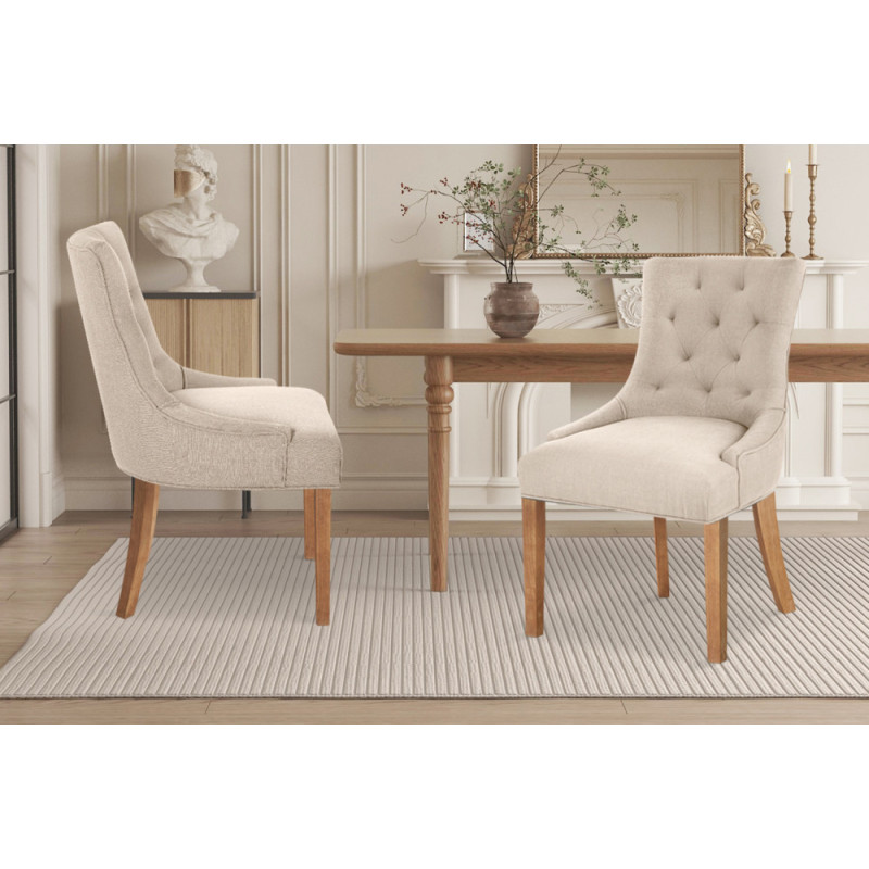 Chaise FANTAISIE en tissu sable