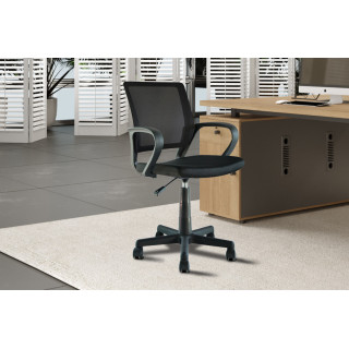 Chaise de bureau PRAIRIE en tissu noir