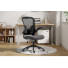 Chaise de bureau MARGAUX en maille noir/gris