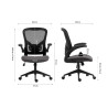 Chaise de bureau MARGAUX en maille noir/gris