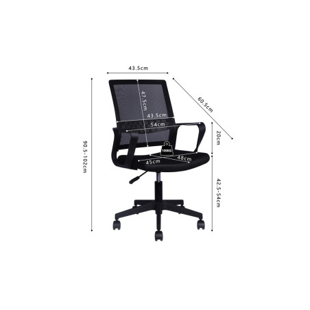 Chaise de bureau DAPHNE en maille noir