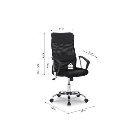 Chaise de bureau MELODIE en maille noir