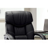 Chaise de bureau DAMIER en simili cuir noir