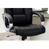 Chaise de bureau DAMIER en simili cuir noir