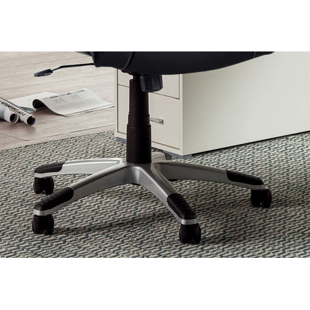 Chaise de bureau DAMIER en simili cuir noir