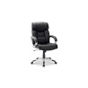 Chaise de bureau DAMIER en simili cuir noir