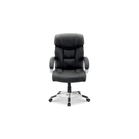 Chaise de bureau DAMIER en simili cuir noir