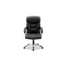 Chaise de bureau DAMIER en simili cuir noir