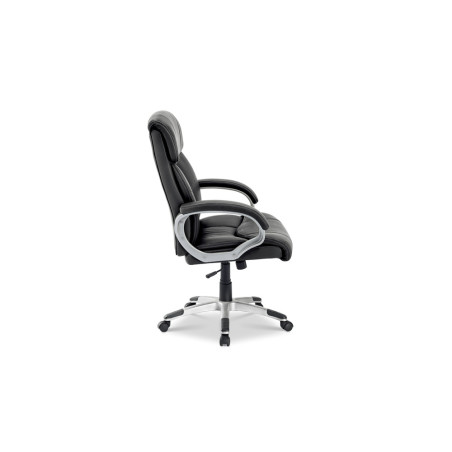 Chaise de bureau DAMIER en simili cuir noir