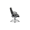 Chaise de bureau DAMIER en simili cuir noir