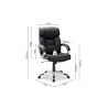 Chaise de bureau DAMIER en simili cuir noir