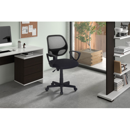 Chaise de bureau HIBISCUS en maille noir
