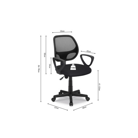 Chaise de bureau HIBISCUS en maille noir