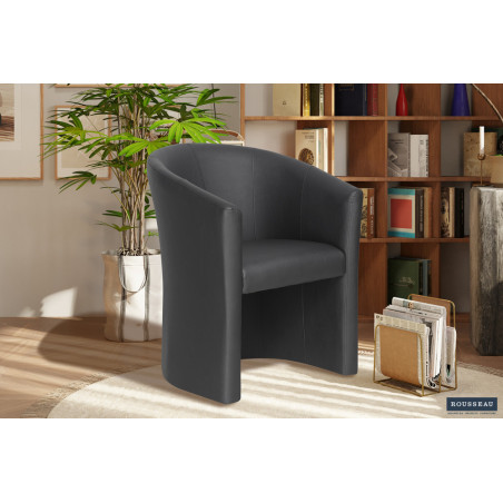Fauteuil CHARDON en simili cuir noir