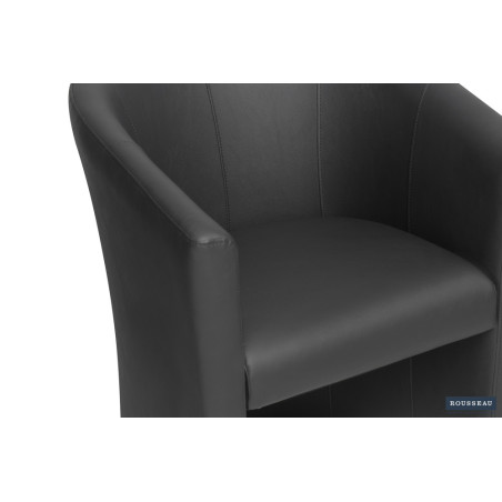 Fauteuil CHARDON en simili cuir noir
