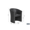 Fauteuil CHARDON en simili cuir noir