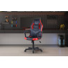 Chaise gamer TAMBOUR en simili cuir noir/rouge/gris