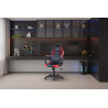 Chaise gamer TAMBOUR en simili cuir noir/rouge/gris