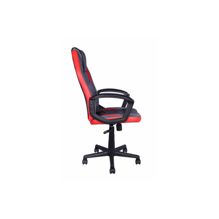 Chaise gamer TAMBOUR en simili cuir noir/rouge/gris