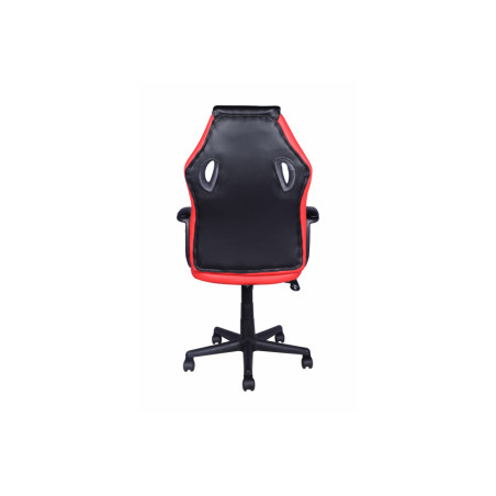 Chaise gamer TAMBOUR en simili cuir noir/rouge/gris