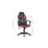 Chaise gamer TAMBOUR en simili cuir noir/rouge/gris