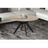 ALBATRE, table basse ronde 80 cm - plateau pierre frittée - pieds en métal noir - 4 finitions