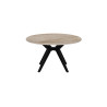 ALBATRE, table basse ronde 80 cm - plateau pierre frittée - pieds en métal noir - 4 finitions