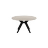 ALBATRE, table basse ronde 80 cm - plateau pierre frittée - pieds en métal noir - 4 finitions