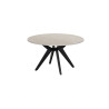 ALBATRE, table basse ronde 80 cm - plateau pierre frittée - pieds en métal noir - 4 finitions