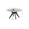 ALBATRE, table basse ronde 80 cm - plateau pierre frittée - pieds en métal noir - 4 finitions