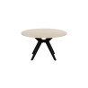 ALBATRE, table basse ronde 80 cm - plateau pierre frittée - pieds en métal noir - 4 finitions