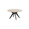 ALBATRE, table basse ronde 80 cm - plateau pierre frittée - pieds en métal noir - 4 finitions