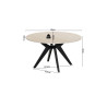 ALBATRE, table basse ronde 80 cm - plateau pierre frittée - pieds en métal noir - 4 finitions