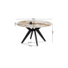 ALBATRE, table basse ronde 80 cm - plateau pierre frittée - pieds en métal noir - 4 finitions