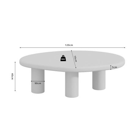 TERRACINA, table basse - effet ciment - 2 tailles