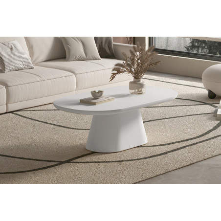TERRACINA, table basse ovale - effet ciment - 2 tailles