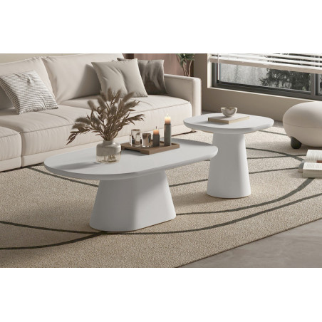 TERRACINA, table basse ovale - effet ciment - 2 tailles