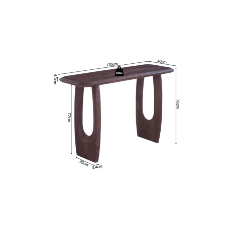 BRUYERE, console 120 cm - manguier massif - 2 finitions