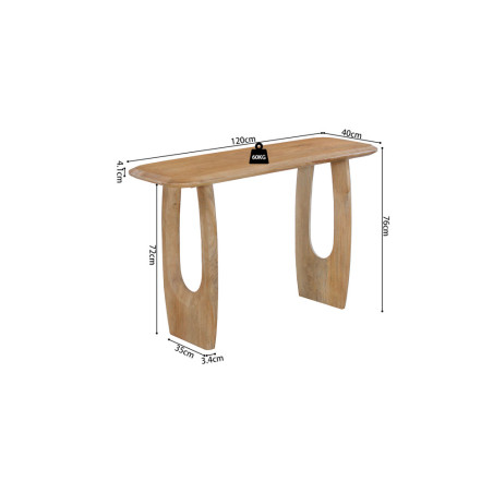 BRUYERE, console 120 cm - manguier massif - 2 finitions