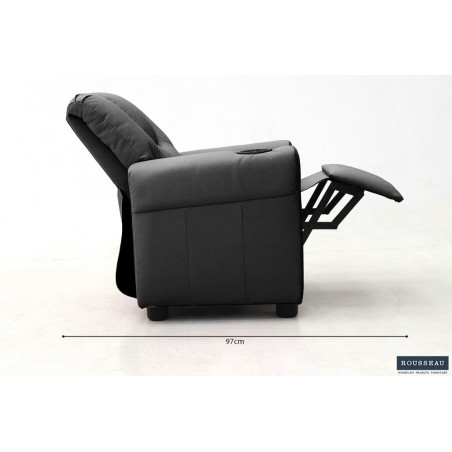 RAPHIA, fauteuil relax enfant - simili cuir - plateau relevable - 3 coloris