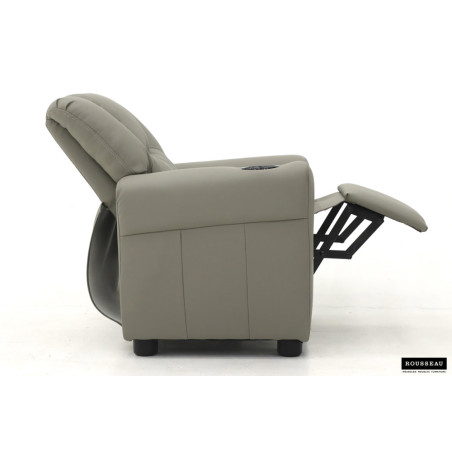 RAPHIA, fauteuil relax enfant - simili cuir - plateau relevable - 3 coloris