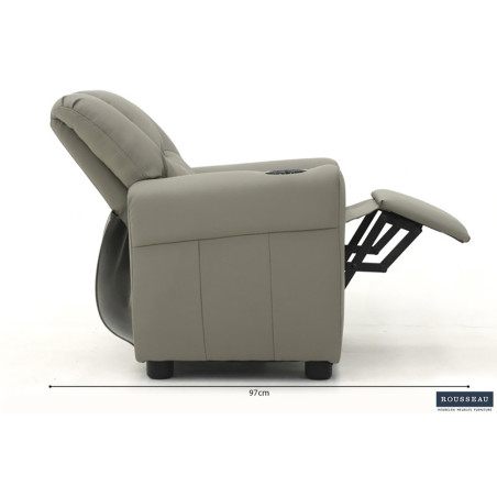 RAPHIA, fauteuil relax enfant - simili cuir - plateau relevable - 3 coloris