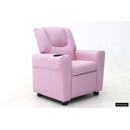 RAPHIA, fauteuil relax enfant - simili cuir - plateau relevable - 3 coloris