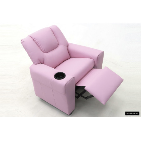 RAPHIA, fauteuil relax enfant - simili cuir - plateau relevable - 3 coloris