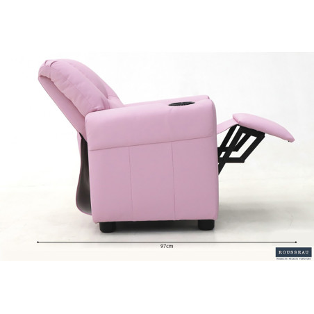 RAPHIA, fauteuil relax enfant - simili cuir - plateau relevable - 3 coloris
