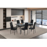 KAOLIN, table à manger - plateau pierre frittée - pieds en métal noir - 2 tailles